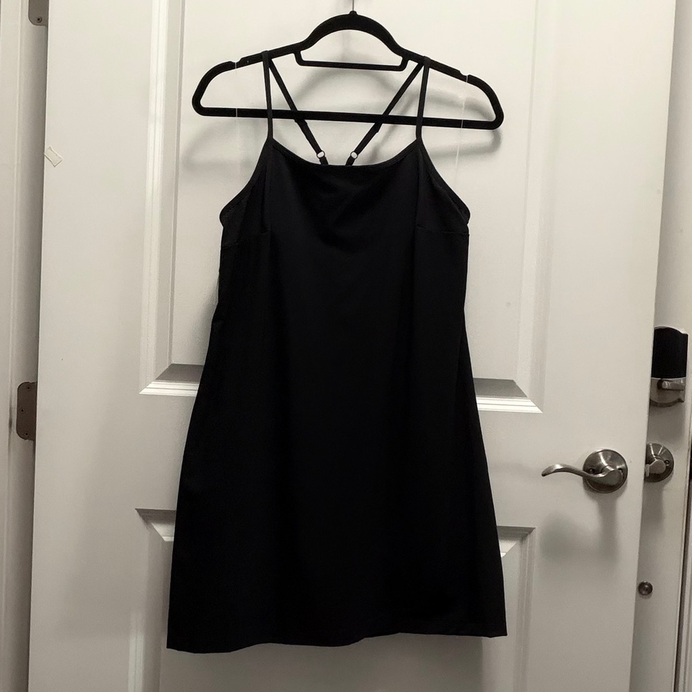 NWT- Black Athletic Dress with Adjustable Straps & Inner Liner w/Shorts - Picture 5 of 16